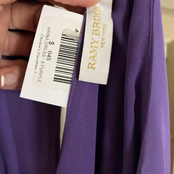 NWT Purple Ramy Brook Arina Halter Neck Pleated Maxi Dress size 8 - Picture 9 of 9